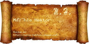 Mühle Hektor névjegykártya